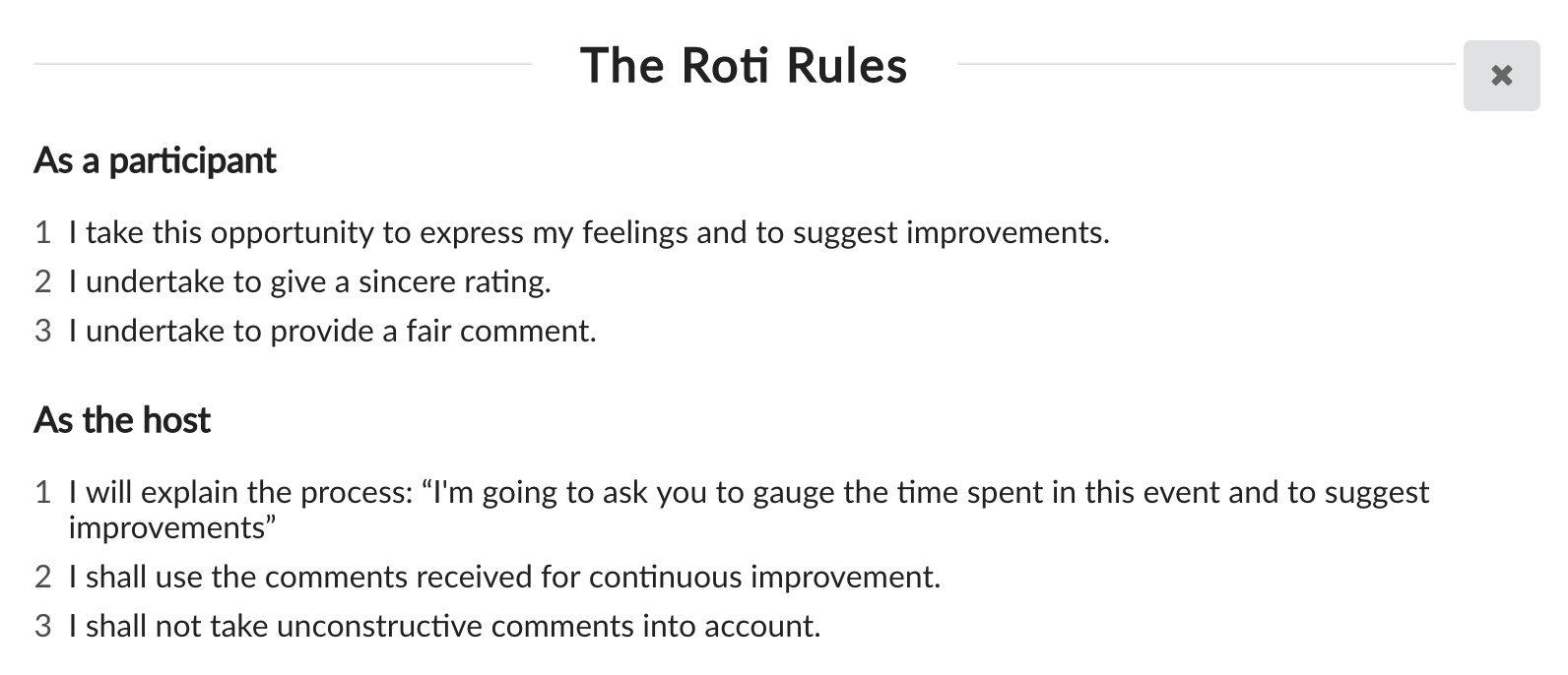 Regles ROTI